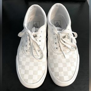 White Checkered Vans